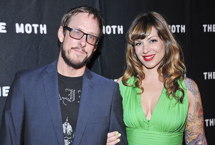 Jillian Lauren og Scott Shriner saman á viðburði árið 2015. Lauren var skotin og særð af lögreglu í Los Angeles í gær.