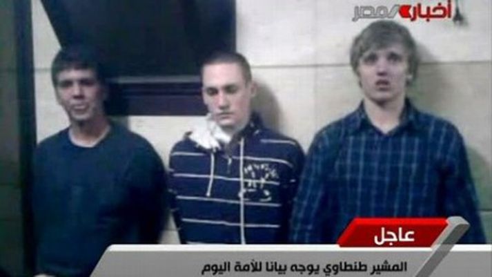 Stúdentarnir sem voru handteknir í Kaíró.