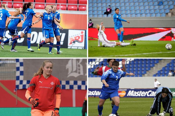 Margrét Lára Viðarsdóttir, Sveindís Jane Jónsdóttir, Fanney Inga Birkisdóttir og Olga Færseth létu allar mikið að sér kveða í sínum fyrsta landsleik.