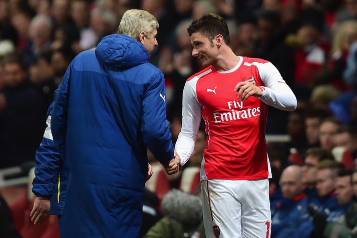 Olivier Giroud og Arsene Wenger.