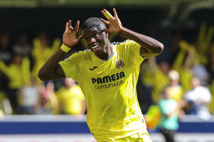 Thierno Barry fagnar einu marka sinna með Villarreal á síðustu leiktíð.