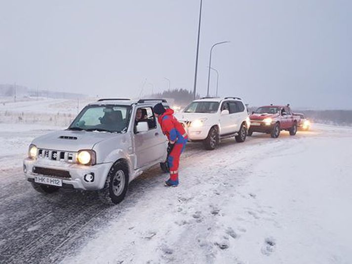 Veður hefur verið slæmt í dag.