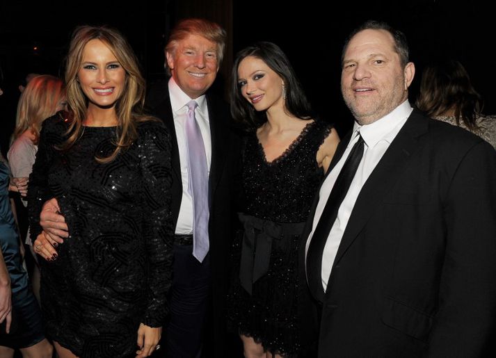 Trump og Weinstein með Melaniu Trump og Georginu Chapman árið 2009.
