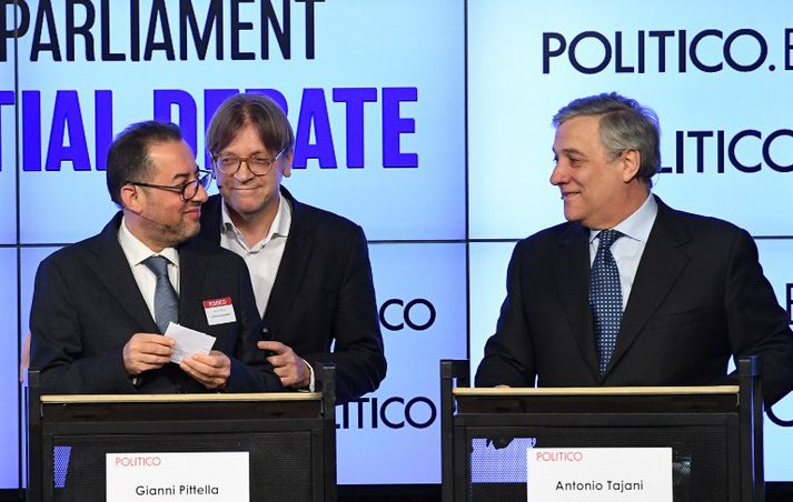 Gianni Pittella, Guy Verhofstadt and Antonio Tajani.