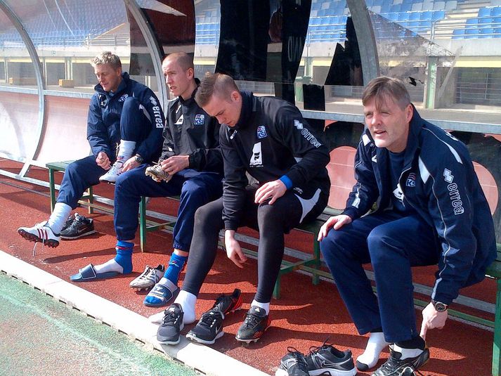 Frá vinstri: Heimir Hallgrímsson, Hannes Þór Halldórsson, Ögmundur Kristinsson og Guðmundur Hreiðarsson.