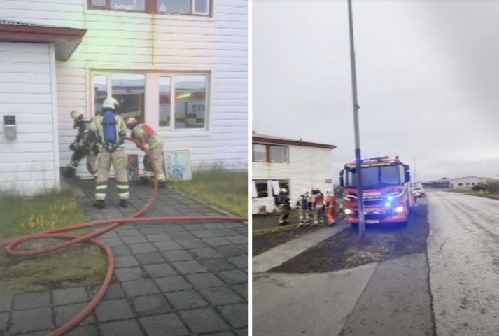 Skjáskot úr myndböndum af vettvangi.