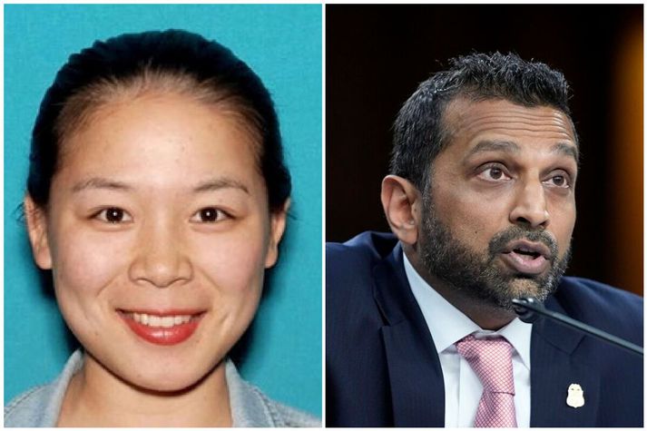 Wanying Zhang var handtekin í gær og fagnaði Kash Patel, yfirmaður Alríkislögreglu Bandaríkjanna, handtökunni.