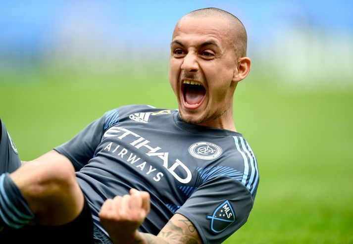 Alexandru Mitrita fagnar hér marki fyrir bandaríska MLS-liðið New York City.