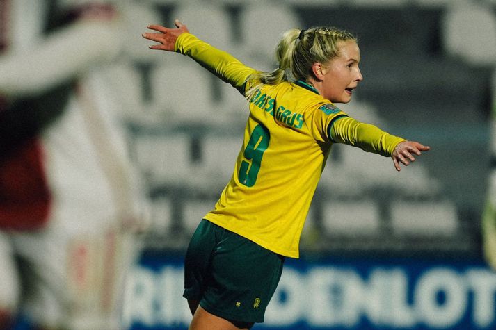 María í leik með Fortuna Sittard en hún spilar nú í Svíþjóð.