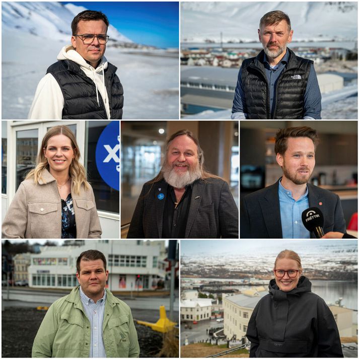 Meirihluti framboða á Akureyri og í Fjallabtyggð eru með nýja oddvita. Þrir þeirra eru að koma í fyrsta skipti að sveitarstjórnarmálum. Hér má sjá í þau Jóhann K. Jóhannsson sem fer fyrir lista Jafnaðarfólks og óháðra í Fjallabyggð, Tómas Atli Einarsson leiðir lista Sjálfstæðisflokks í sveitarfélaginu í fyrsta skipti. Berglind Ósk Guðmundsdóttir sem leiðir lista Sjálfstæðisflokks á Akureyri,  Þórhallur Jónsson oddviti Akureyrarlistans, Sindri Sólveigarsson Kristjánsson sem fer fyrir lista Samfylkingar á Akureyri í fyrsta skipti, Óðinn Svan Óðinsson sem leiðir L-listann á Akureyri og Lovísu Oktovíu Eyvindsdóttur oddvita Viðreisnar á Akureyri.