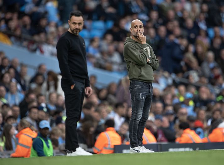 Pep Guardiola er virkilega hrifinn af því sem Roberto de Zerbi hefur gert með Brighton.