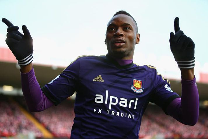 Sakho fagnar marki sínu gegn Bristol.