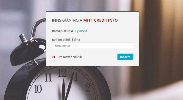 Maðurinn skráði sig inn á vefsvæði sitt hjá Creditinfo til að kanna hverjir hefðu flett sér upp.