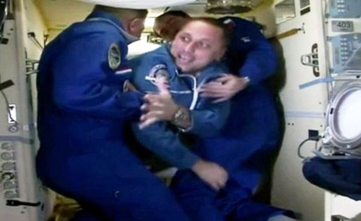 Geimfararnir heilast við komuna í ISS.