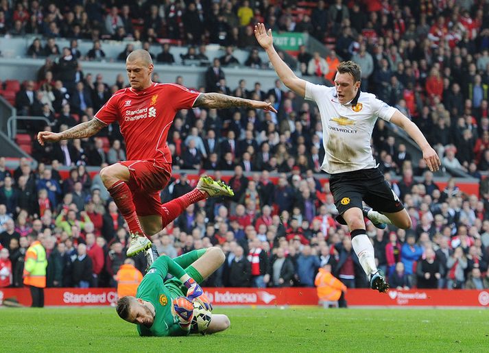 Martin Skrtel í leik gegn Manchester United.