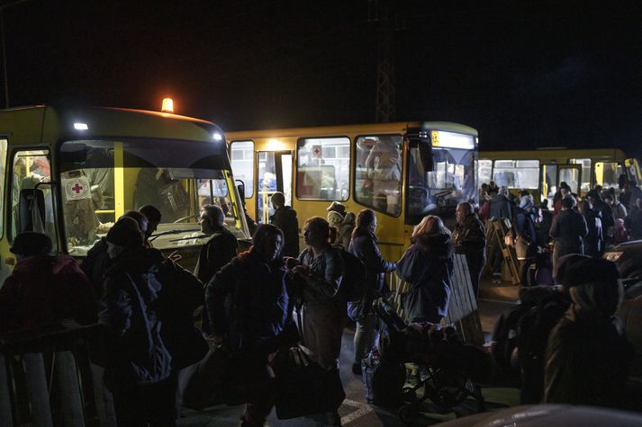 Leið fólksins lá frá Mariupol til Zaporizhzhia.