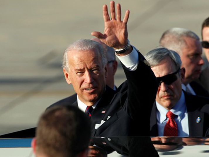 Joe Biden, varaforseti Bandaríkjanna, lenti í Jerúsalem í gærkvöldi.