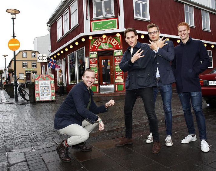 Oddur Sturluson ásamt félögum sínum en þeir selja fötin sín á Prikinu á laugardaginn