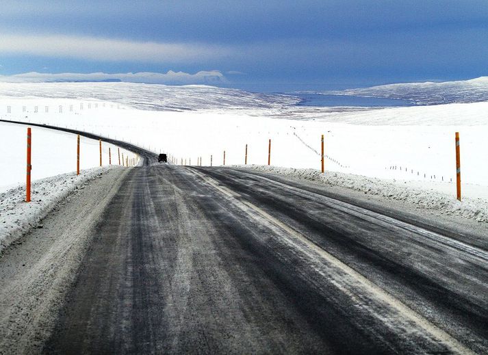 Hálka er á Holtavörðuheiði.