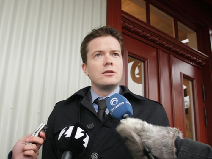 Björgvin G. Sigurðsson við Ráðherrabústaðinn nýverið.