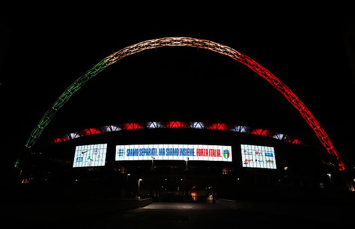 Wembley í ítösku fánalitunum.