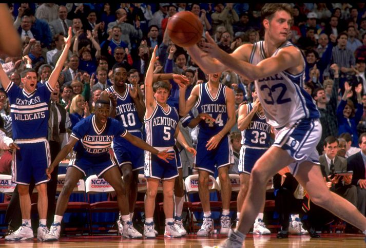 Christian Laettner í leiknum fræga með Duke á móti Kentucky.