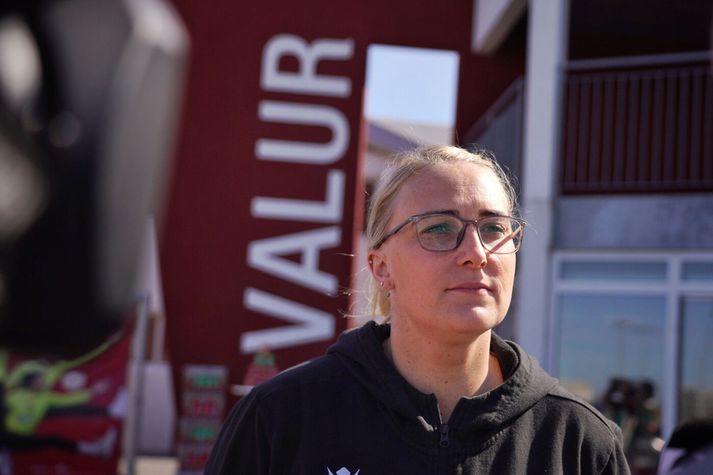 Hildigunnur Einarsdóttir gæti skráð sig í sögubækurnar í dag ásamt liðsfélögum sínum í Val.