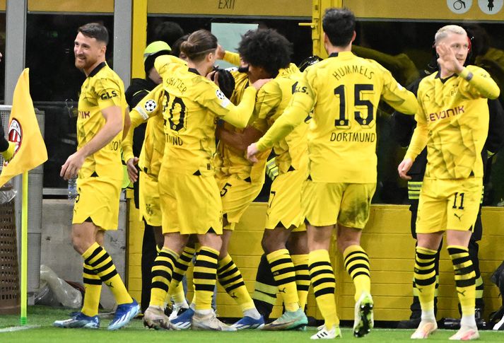 Leikmenn Dortmund gátu leyft sér að fagna í kvöld.