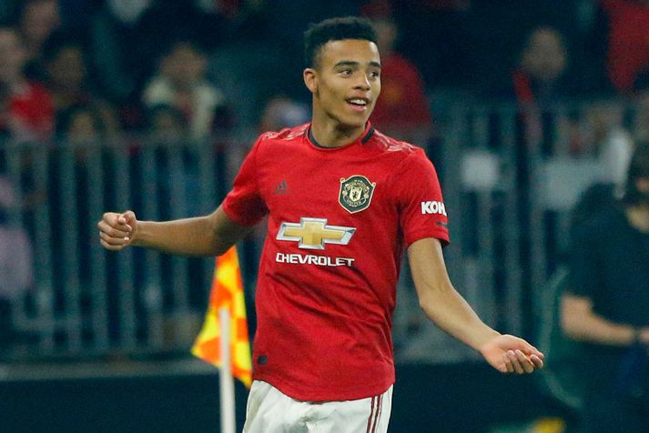 Mason Greenwood skoraði fyrsta mark leiksins gegn Leeds