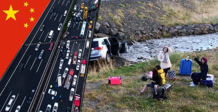 Á síðasta ári voru Kínverjar efstir á lista yfir fjölda ferðamanna sem slösuðust í umferðinni hér á landi.