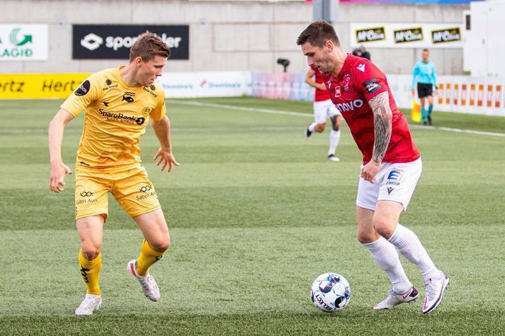 Kristinn Freyr Sigurðsson í leik með Valsmönnum gegn norska liðinu Bodø/Glimt.