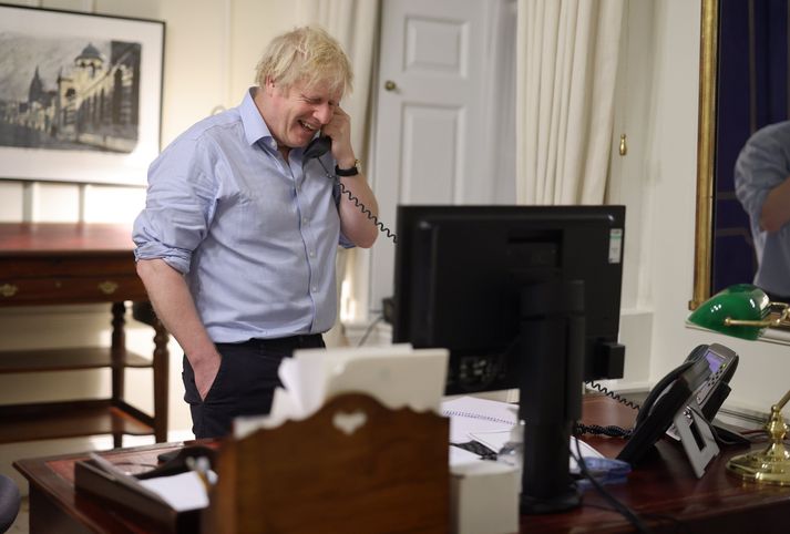 Boris virtist skemmta sér konunglega yfir símtalinu í kvöld.