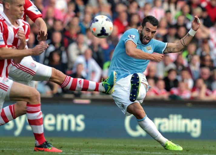 Alvaro Negredo tókst ekki að skora gegn Stoke í dag.