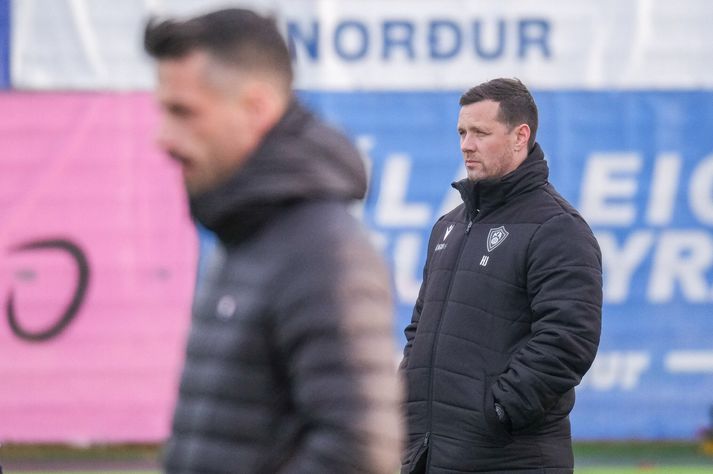 Hallgrímur Jónasson sá sína menn gera jafntefli við Stjörnuna í dag.