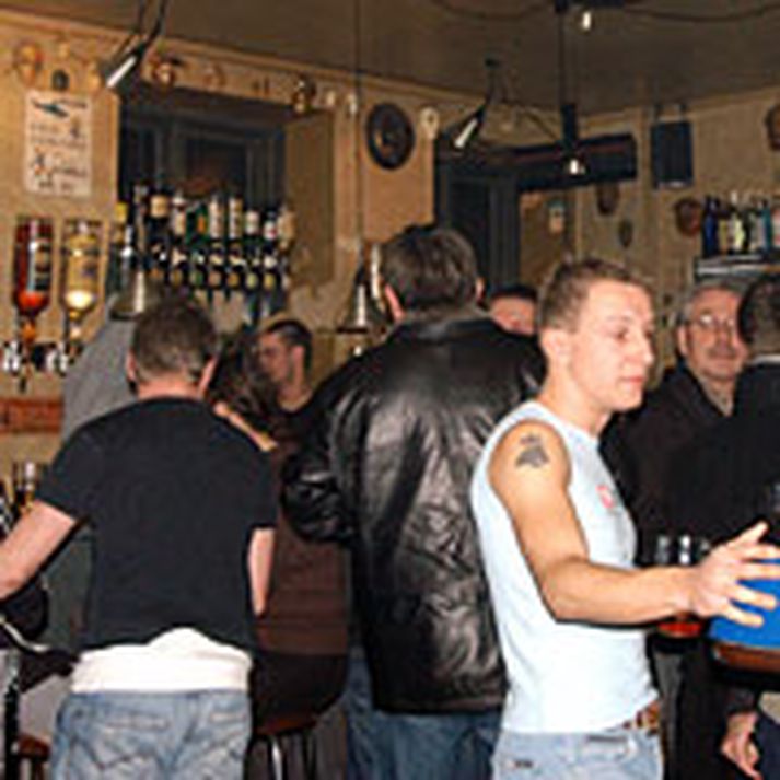 Frá barnum Masken við Studiestræde.