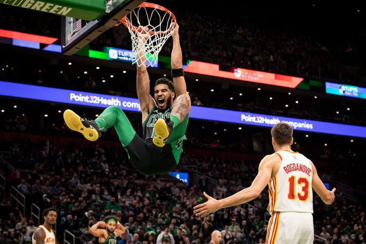 Jayson Tatum var í ham í sigri Boston Celtics gegn Atlanta Hawks.