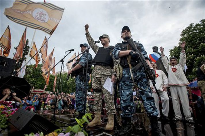 Frá Donetsk sem aðskilnaðarsinnar hafa lýst sem sjálfstæðri einingu.