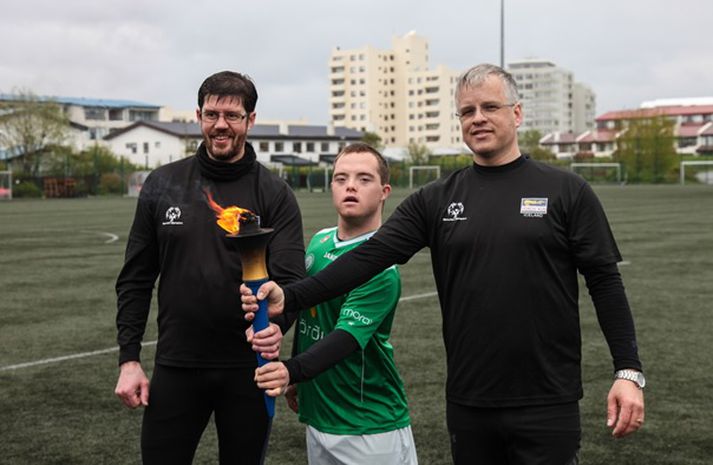 Lögreglumennirnir tóku þátt í Íslandsleikum Special Olympics fyrr á þessu ári.