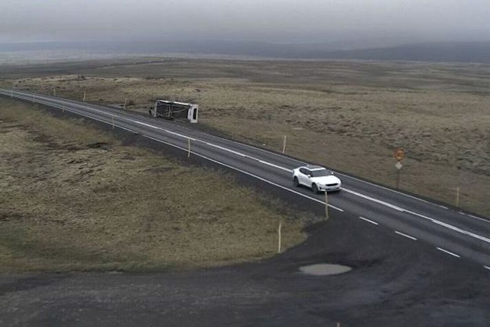 Úr myndavél Vegagerðarinnar rétt fyrir 18.