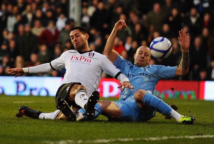 Hutton í leiknum örlagaríka sem var líklega hans síðasti leikur fyrir Spurs.