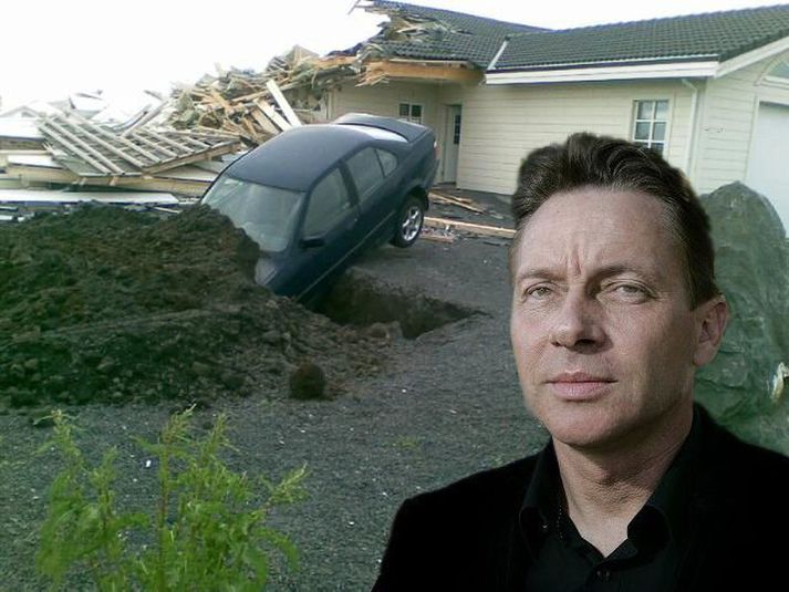 Björn Bragi rústaði húsinu sínu á Álftanesi. Samsett mynd.