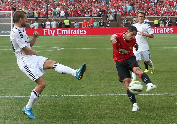 Javier Hernandez í leik gegn Real Madrid á undirbúningstímabilinu.