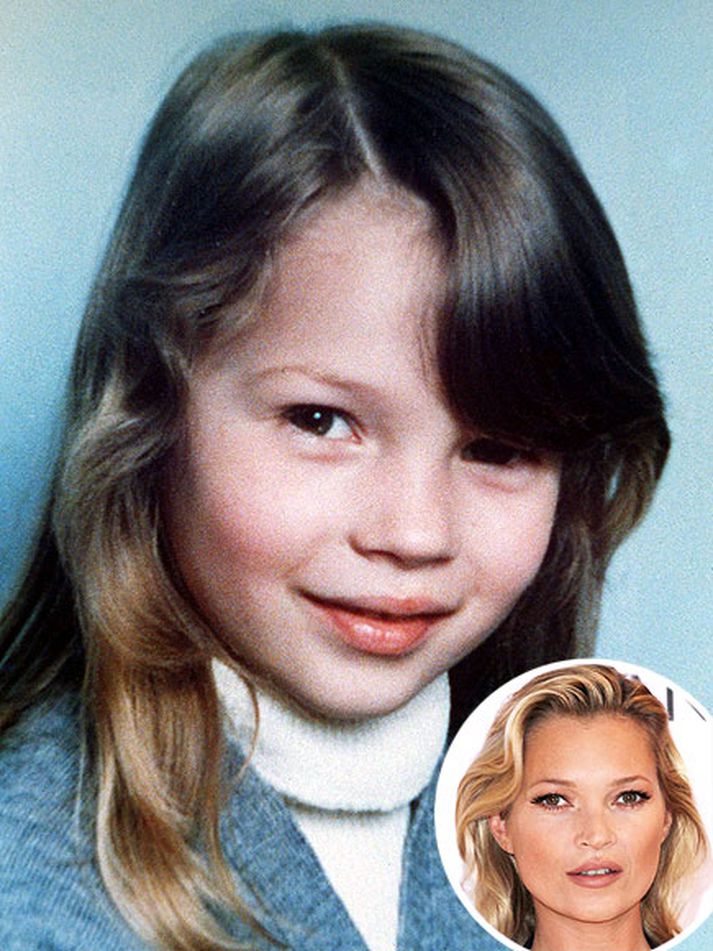 Kate Moss hefur elst frá því myndin af henni var tekin en þó má glögglega sjá hennar þekktu andlitsdrætti.