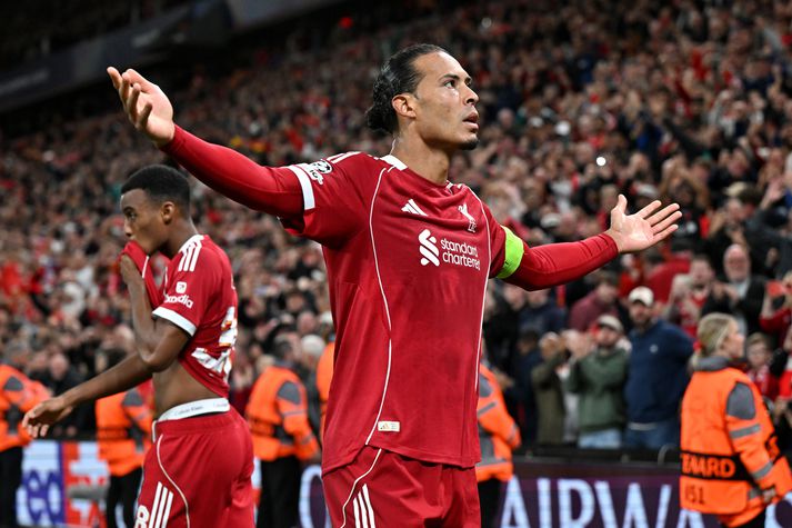 Skallamark Virgils van Dijk í uppbótartíma tryggði Liverpool sigur á Atlético Madrid.