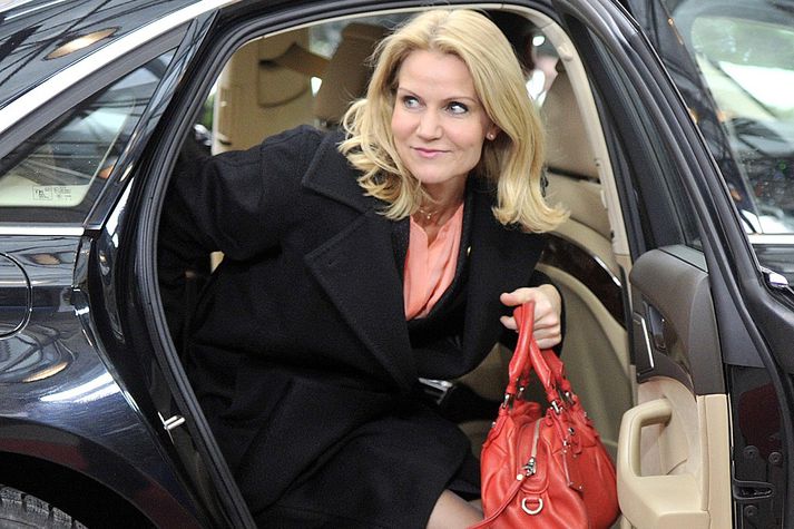 Helle Thorning-Schmidt vakti enga kátínu í Árósum í dag.