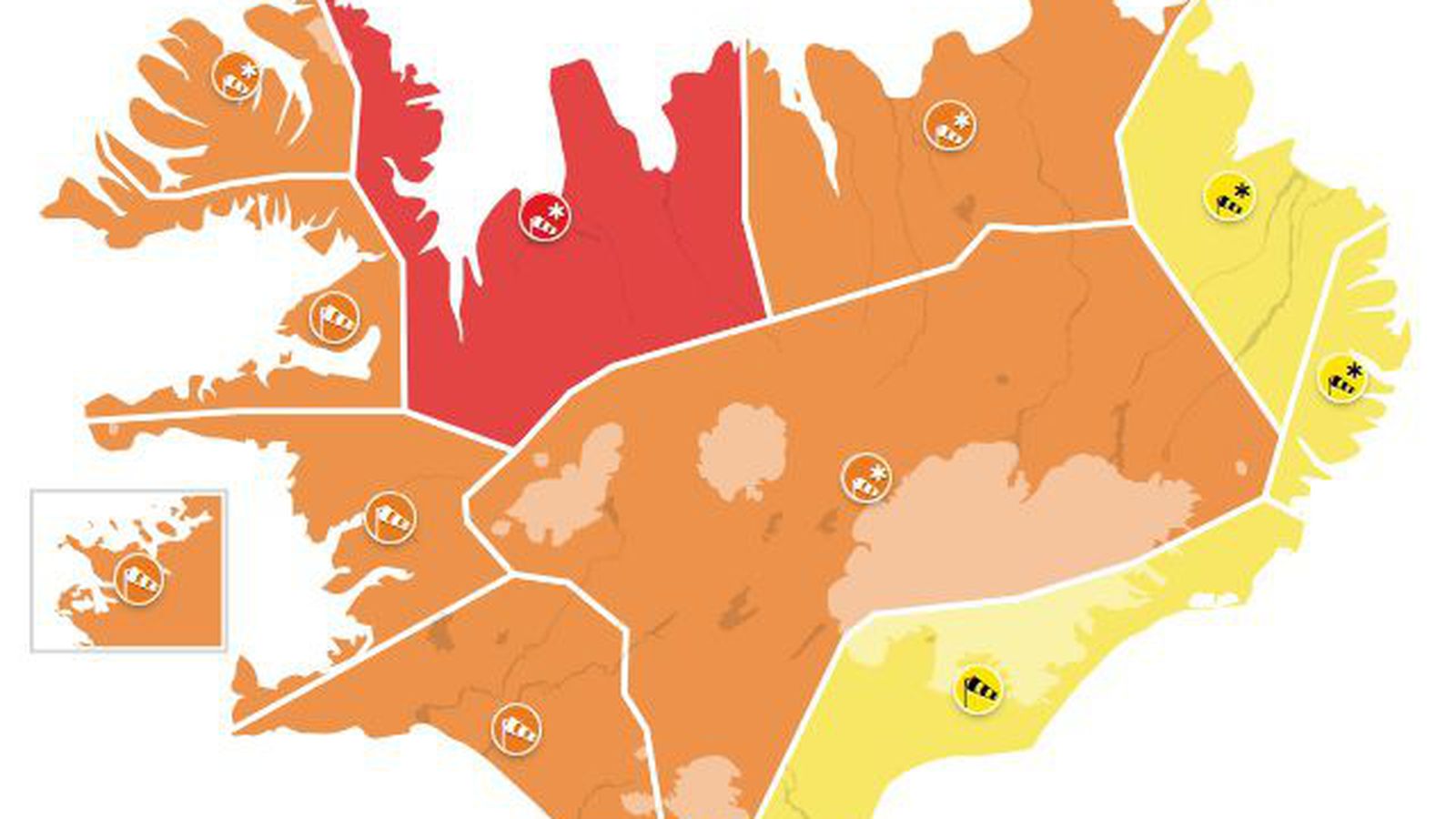 Rauð veðurviðvörun í fyrsta sinn - Vísir