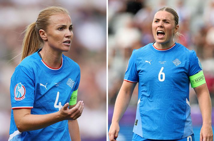 Glódís Perla Viggósdóttir var að glíma við skelfilega kveisu í leiknum á miðvikudaginn, afar ólík sjálfri sér að sögn Ingibjargar Sigurðardóttur sem spilar með henni í vörn Íslands.