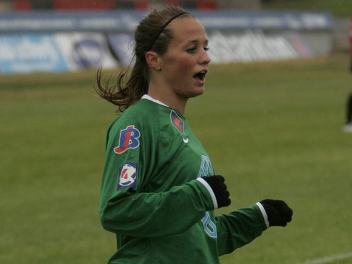 Fanndís Friðriksdóttir skoraði tvö mörk fyrir Blika í kvöld.