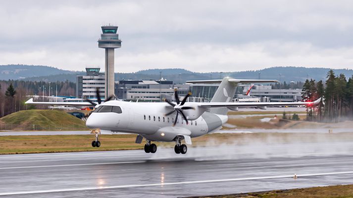 Tölvugerð mynd af ES-36 tvinn-rafmagnsflugvél Heart Aerospace. Stefnt er að því að hún verði komin í þjónustu flugfélaga árið 2031.