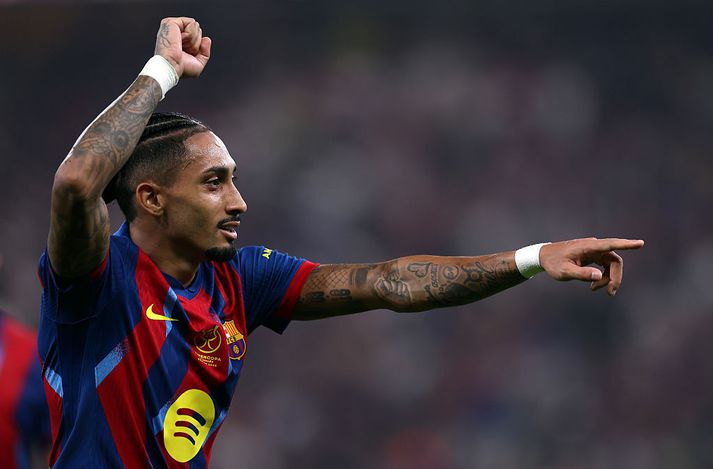 Raphinha fagnaði tveimur mörkum í kvöld.